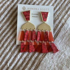 Kendra Scott gold & red earring NWT